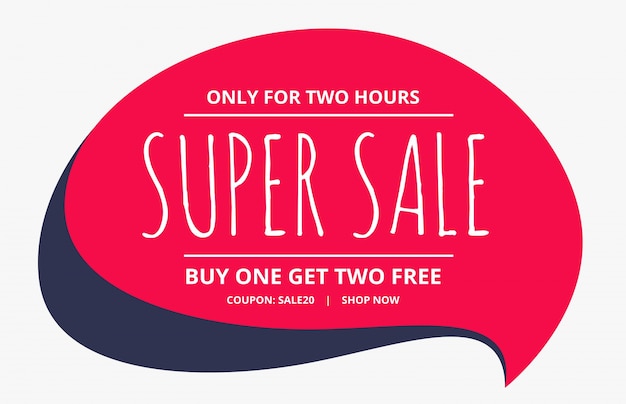 sale poster design with chat bubble