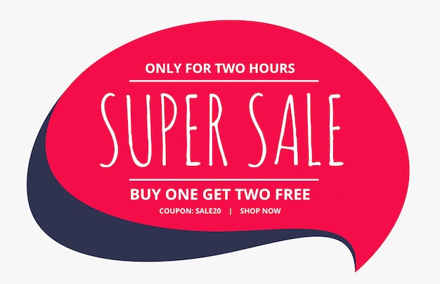 Sale poster design with chat bubble