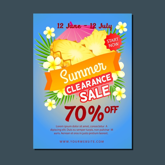 sale poster template summer pineapple