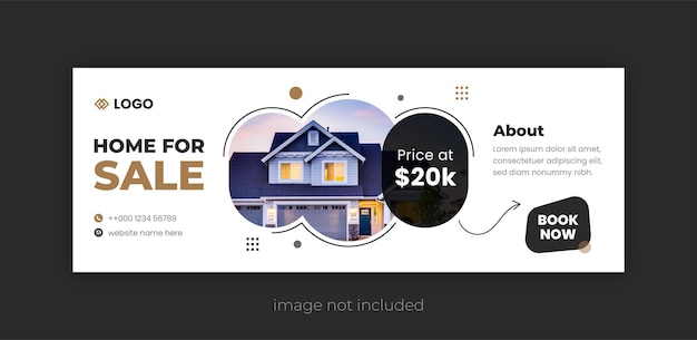 Vector sale promo real estate fb banner template design cover of social media