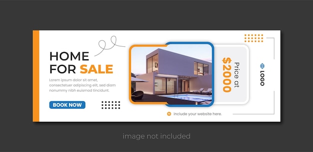 Vector sale promo real estate fb banner template design cover of social media