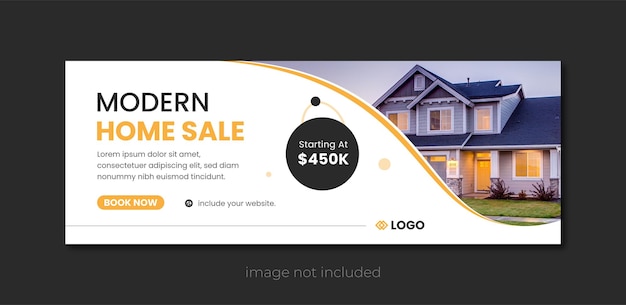 Sale promo real estate fb banner template design cover of social media