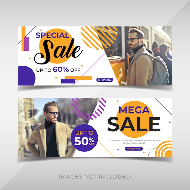 Vector sale promotion banners