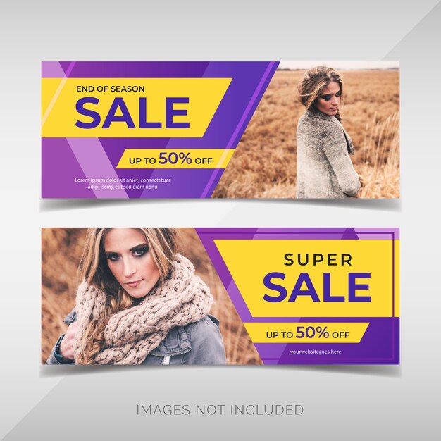 Vector sale promotion flyer set