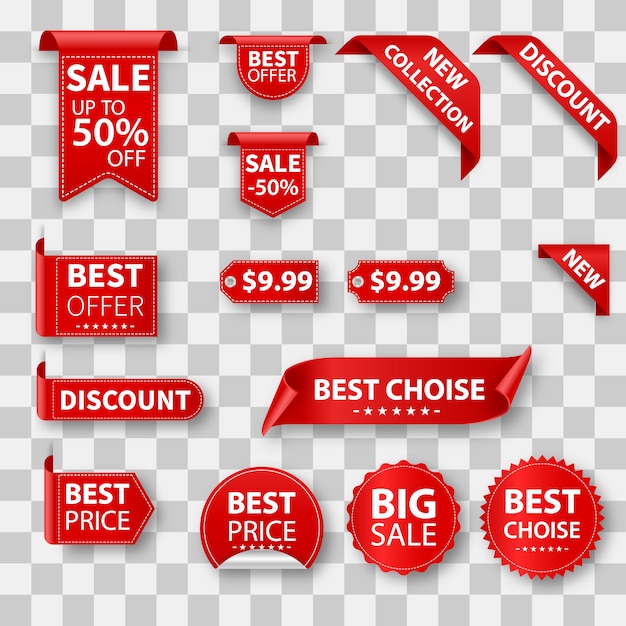 Sale Realistic Banners And Tags Collection