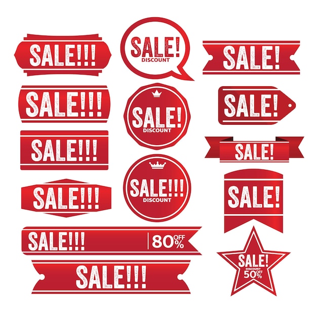 Vector sale red banner promotion tag design for marketing