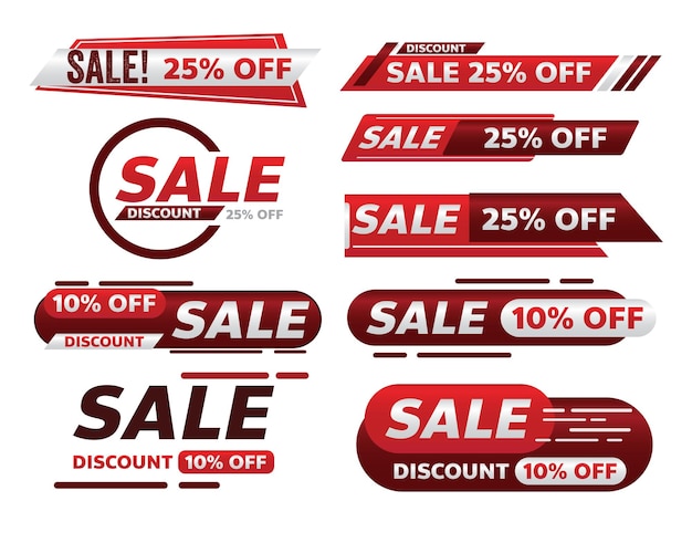 Vector sale red banner promotion tag design for marketing