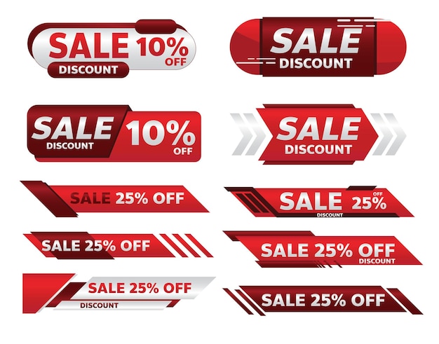 Vector sale red banner promotion tag design for marketing