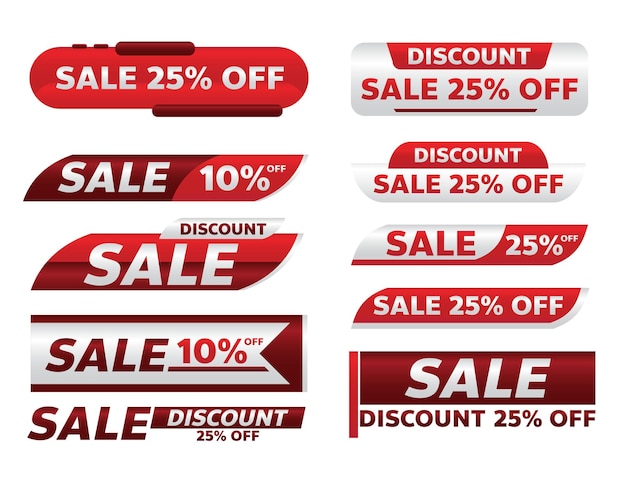 Vector sale red banner promotion tag design for marketing