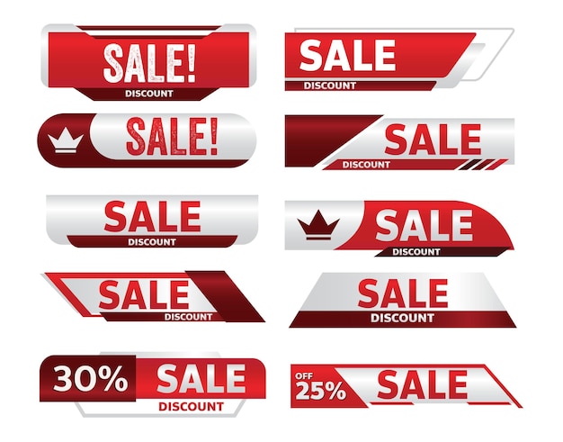 Vector sale red banner promotion tag design for marketing