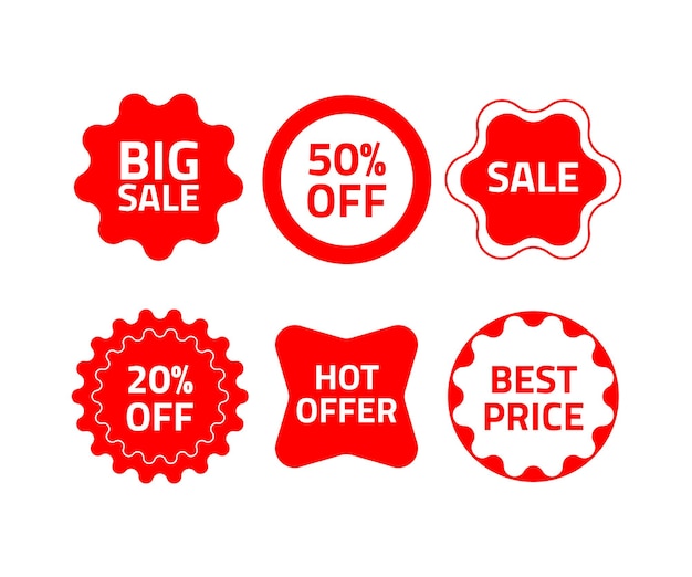 Sale red vector labels