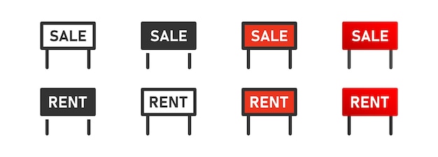 Vector sale rent line icons sale and rent concept symbol design home sale home rent vector illustration