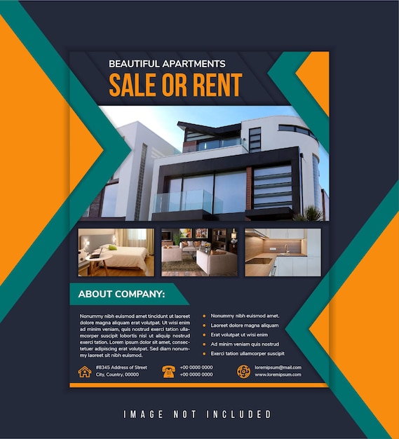 Sale or rent Real Estate Flyer Business apartment Flyer real estate company annual report poster