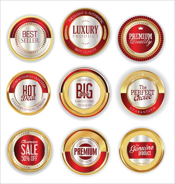 Sale retro vintage golden badges