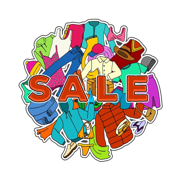 Vector sale season doodle cloth collection