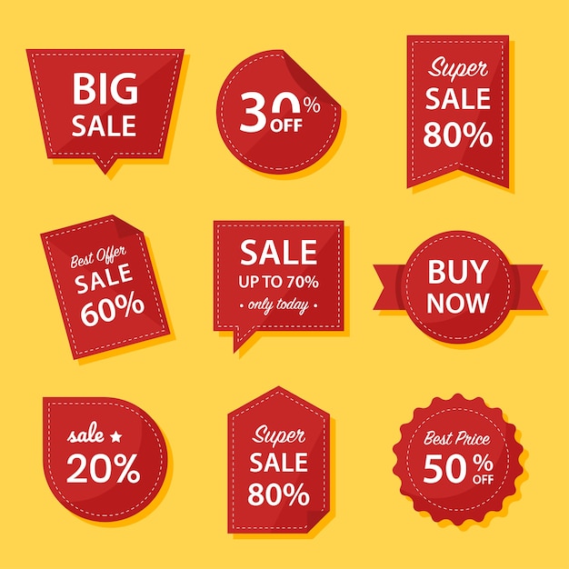 Vector sale shopping tags