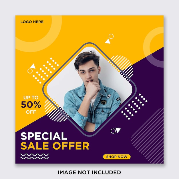 Sale social media post or banner template