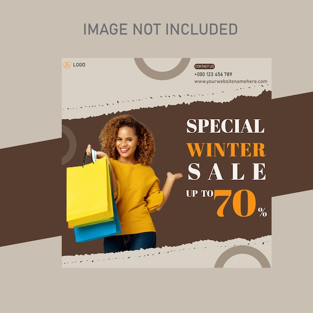 Sale social media promotion and Instagram banner post design template