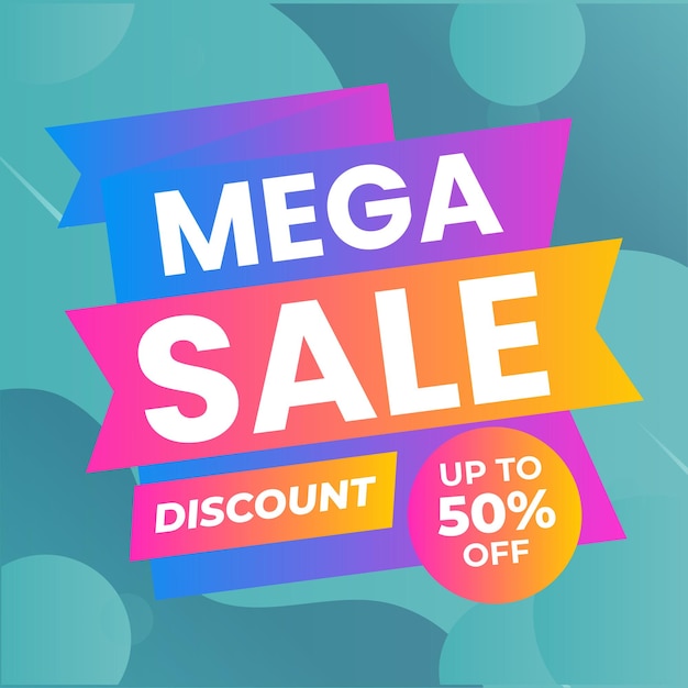 특별 할인 및 50% 할인 컬러 스티커 템플릿 색 배경의 터 디자인