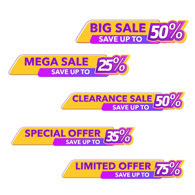 Sale of Special Offers and Discount Gradient Banner Template Vector Design