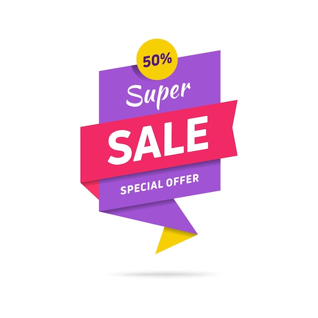 Sale speech bubble banner special offer discount design template