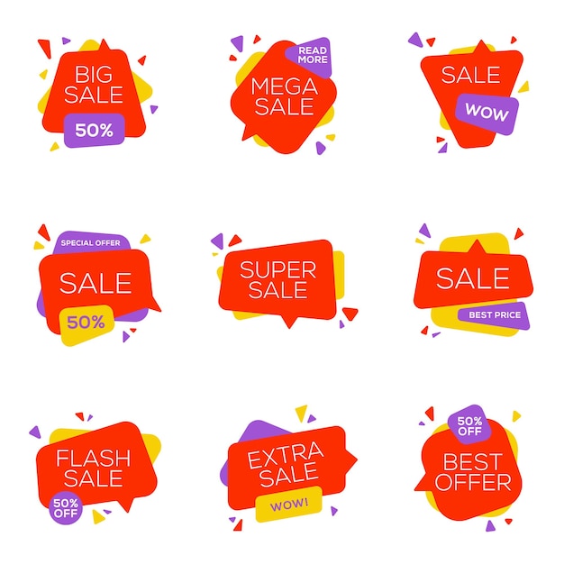 Sale speech bubbles bannersbanners special offers design templates set