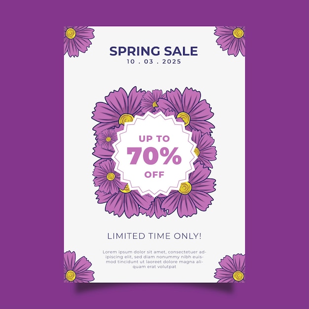 Vector sale spring vertical poster template