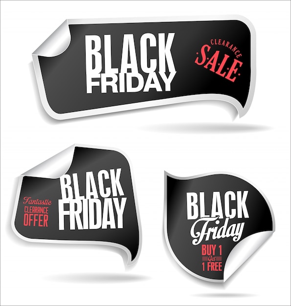 Vector sale sticker black friday retro design