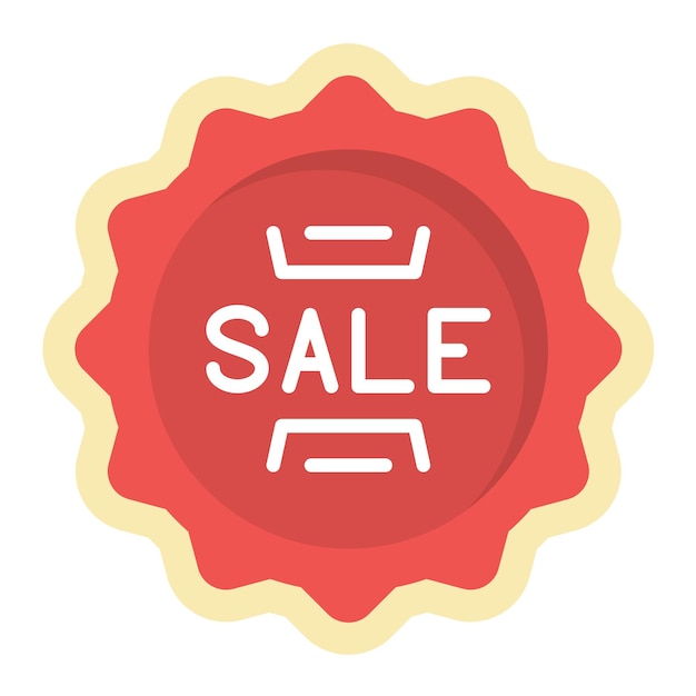 Vector sale sticker flat illustration