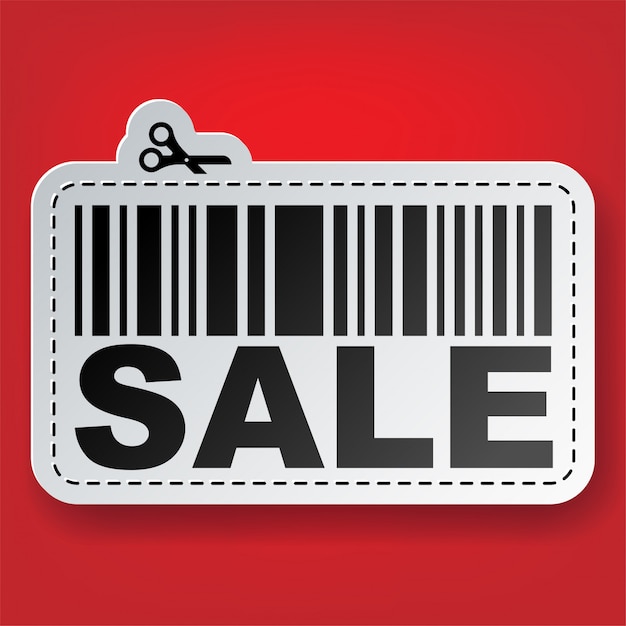 Vector sale sticker with bar code