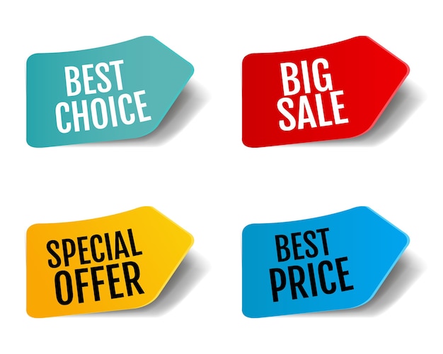 Sale Stickers Set Isolated White Background