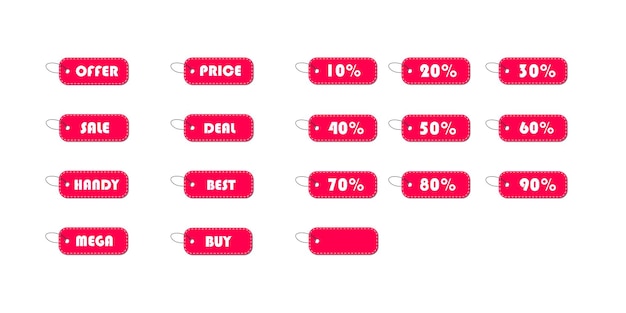 Vector sale stickers set shopping labels best prices buy