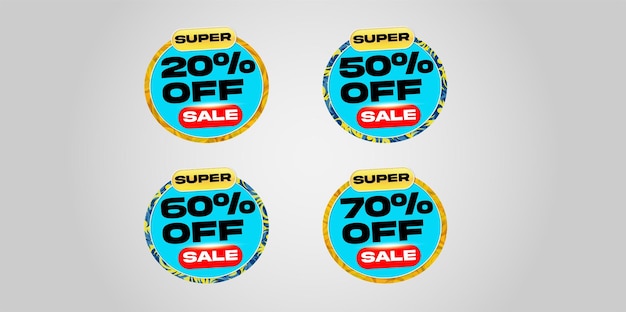 Vector sale stickers set of template