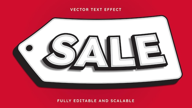 Sale Tag Banner text effect editable shopping and offer text style