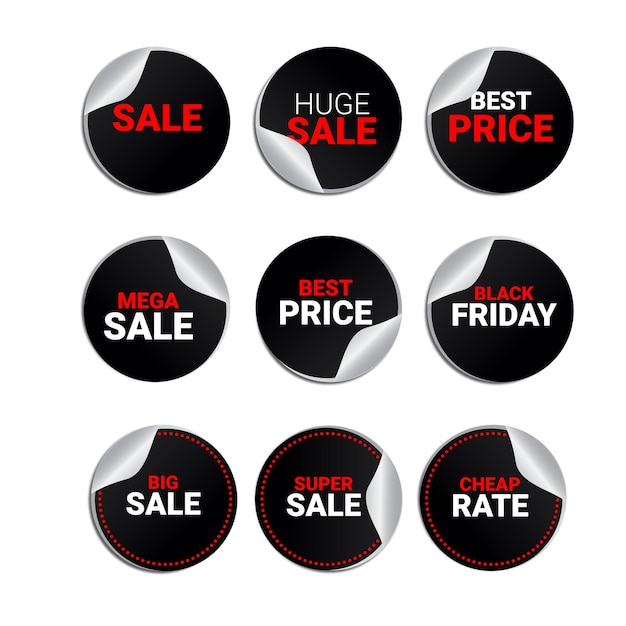 Sale tag and black Friday sticker free vector