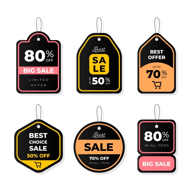 Vector sale tag set