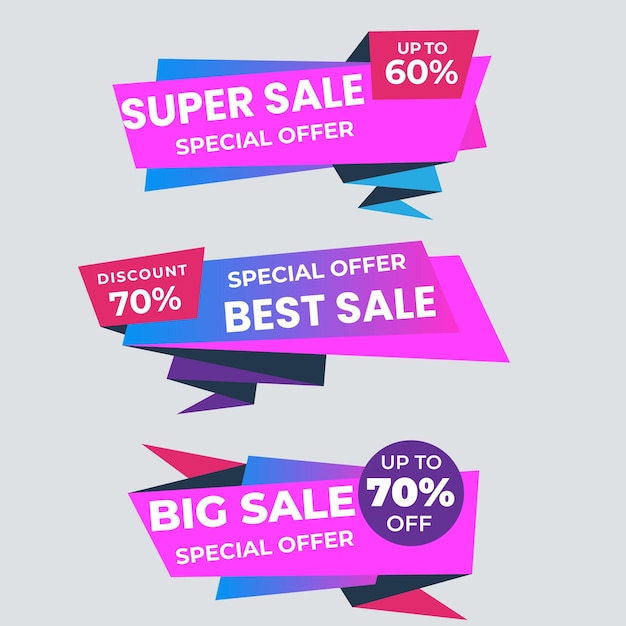 sale tags collection special offer big sale discount best price mega sale banner set