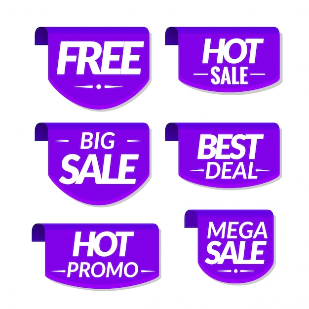 Vector sale tags labels. special offer hot sale discount signs