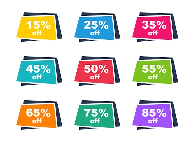 Sale-tags Percentage korting Badges en label te koop