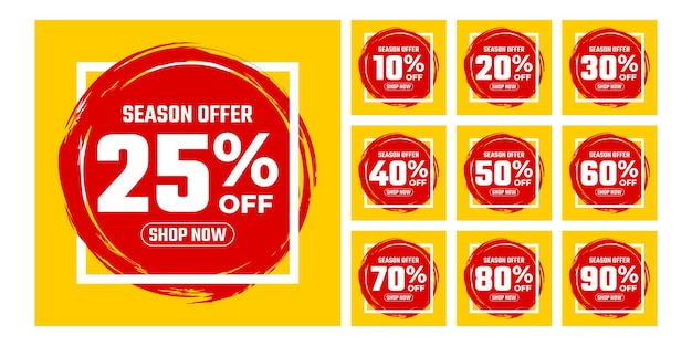 Sale tags set vector badge Special offer and discount promotion big mega flash sale
