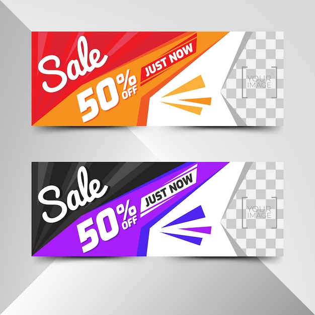 Sale template banner vector background