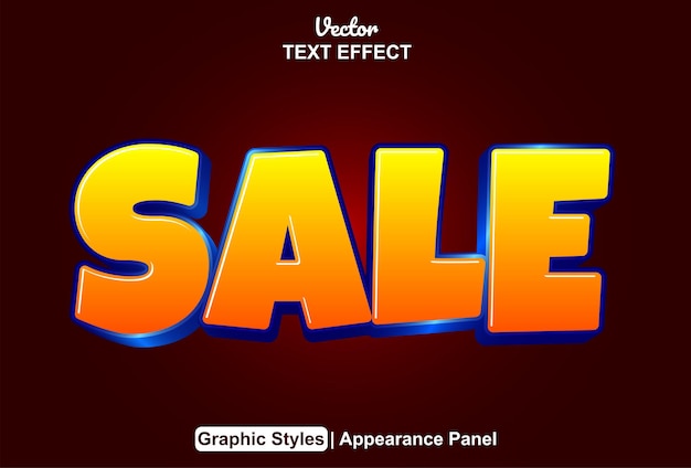 Sale text effect with graphic style and editable