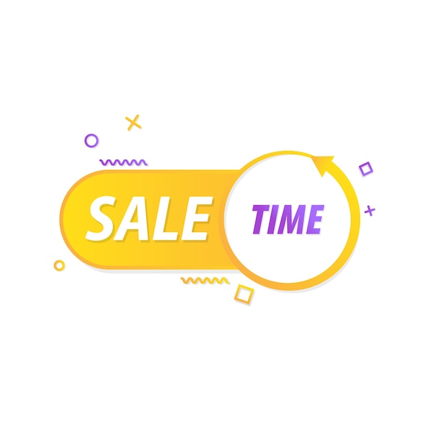 Sale time tag with clock