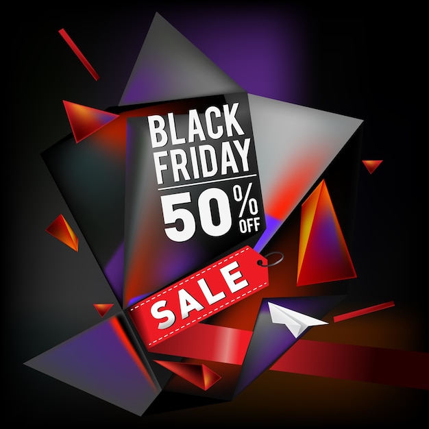 Sale Up to 50% Black Friday Poster Design Template