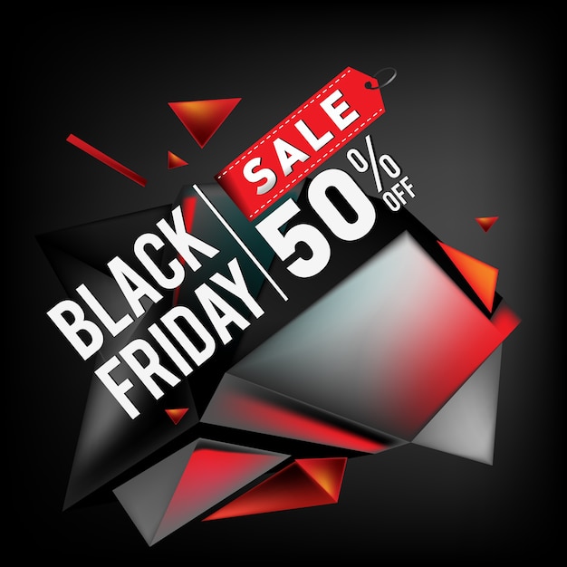 Sale up to 50% black friday poster design template