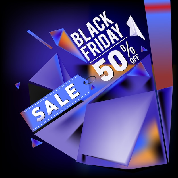 Sale up to 50% black friday poster design template