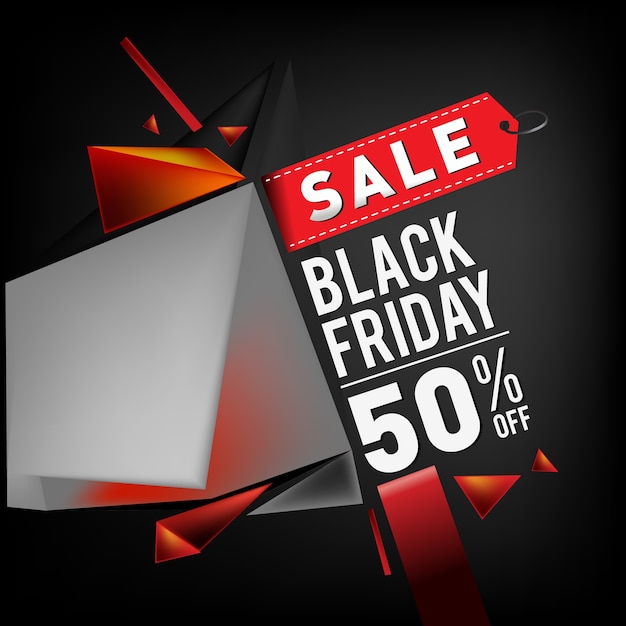 Sale Up to 50% Black Friday Poster Design Template