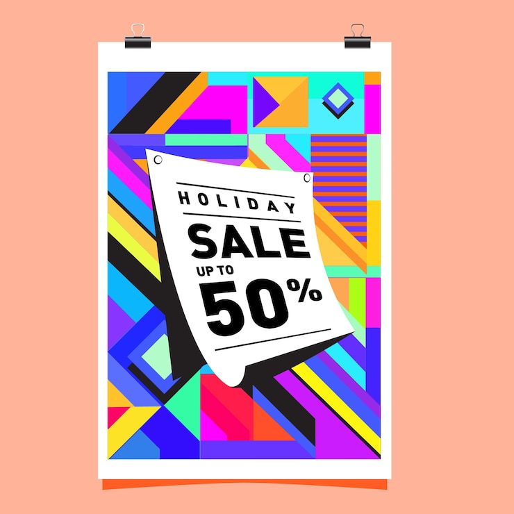 Vector 최대 50 % 포스터 디자인 템플릿 판매