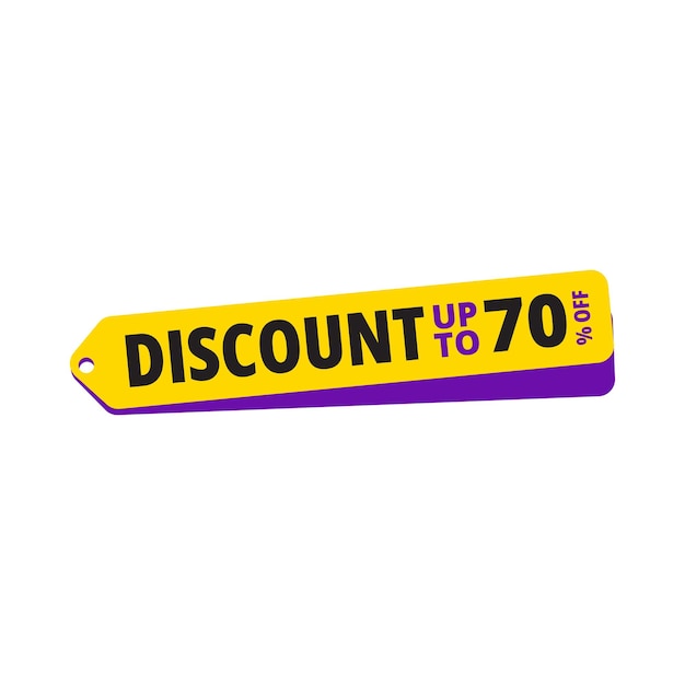 Sale up to 70 percent off special offer tag label Discount badge template with price clearance