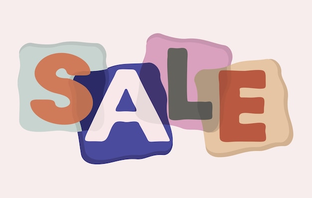 Sale. Vector illustration with lettering isolated on light background.